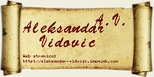 Aleksandar Vidović vizit kartica